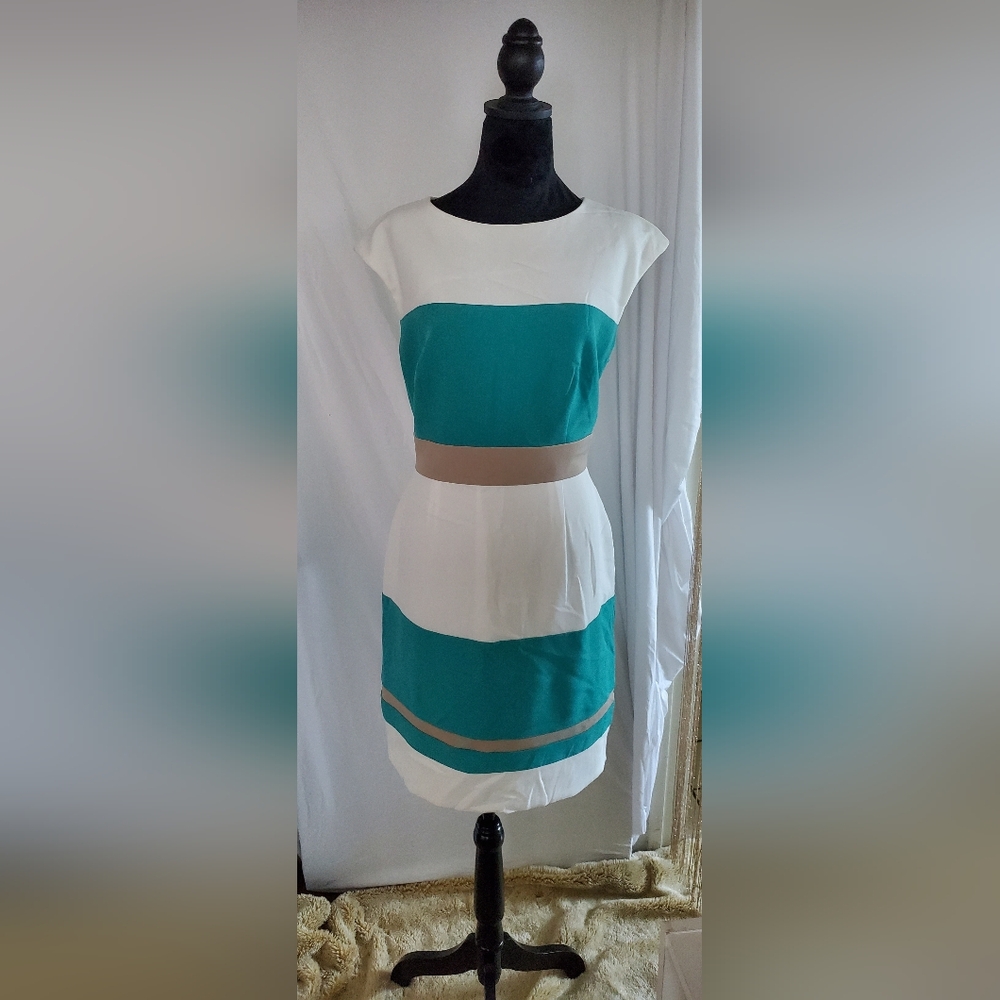 Studio One Blue Strapless Sheath Dress